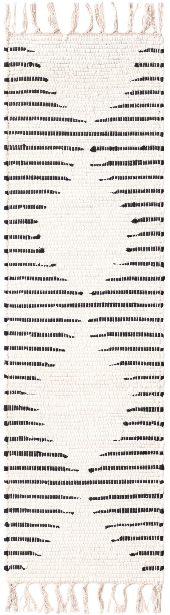 Thar Cotton Collection Area Rug - Jaisalmer (White) Table Runner White  lifestyle 25