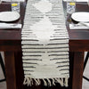 Thar Cotton Collection Area Rug - Jaisalmer (White) Table Runner White  lifestyle 53