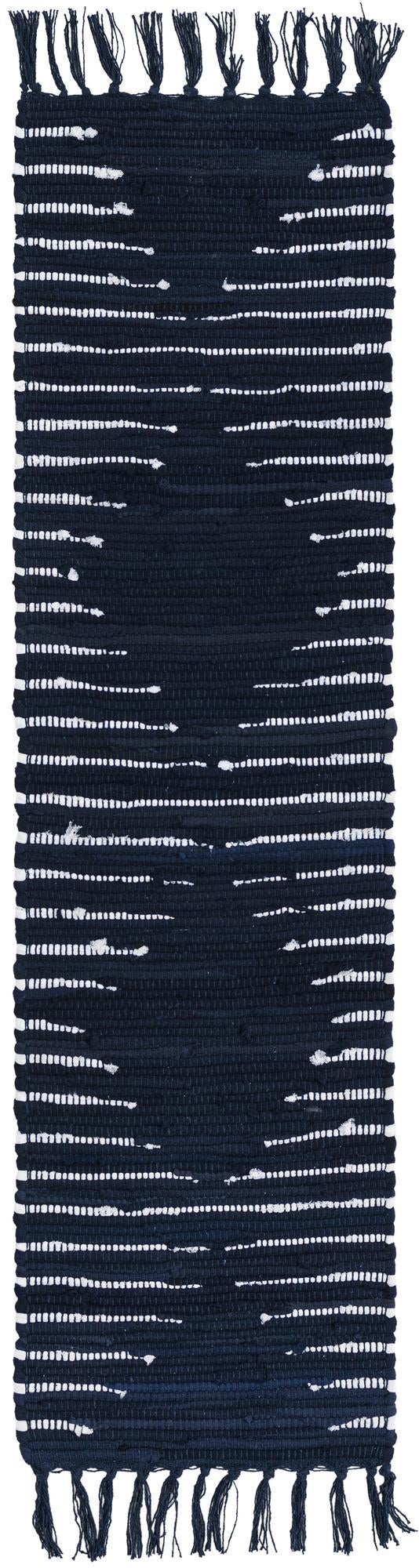 Thar Cotton Collection Area Rug - Jaisalmer (Navy Blue) Table Runner Navy Blue  lifestyle 22