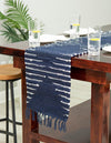 Thar Cotton Collection Area Rug - Jaisalmer (Navy Blue) Table Runner Navy Blue  lifestyle 36