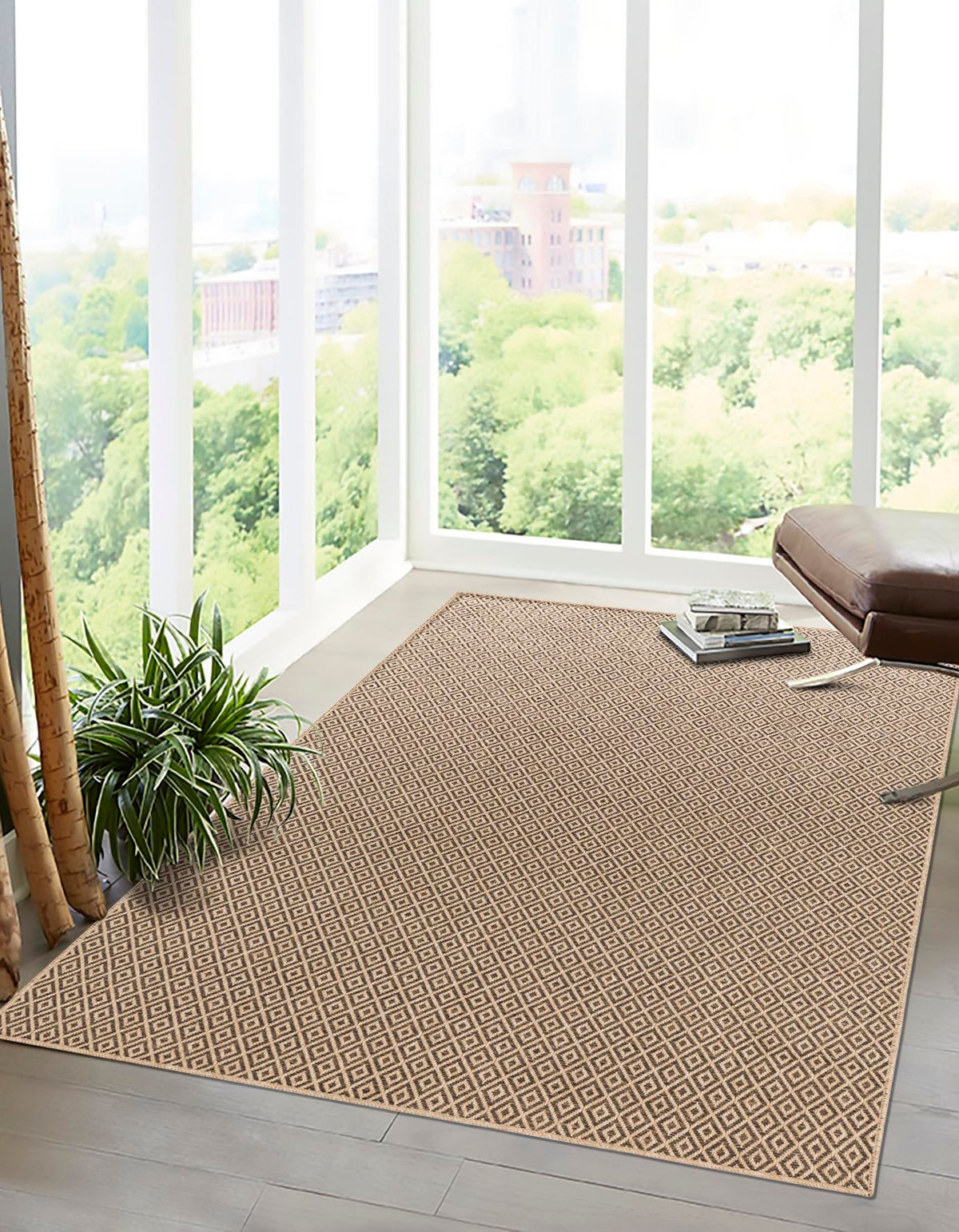 Sahara Sands Collection Area Rug -  Amarna Rectangle Natural and Brown  lifestyle 2
