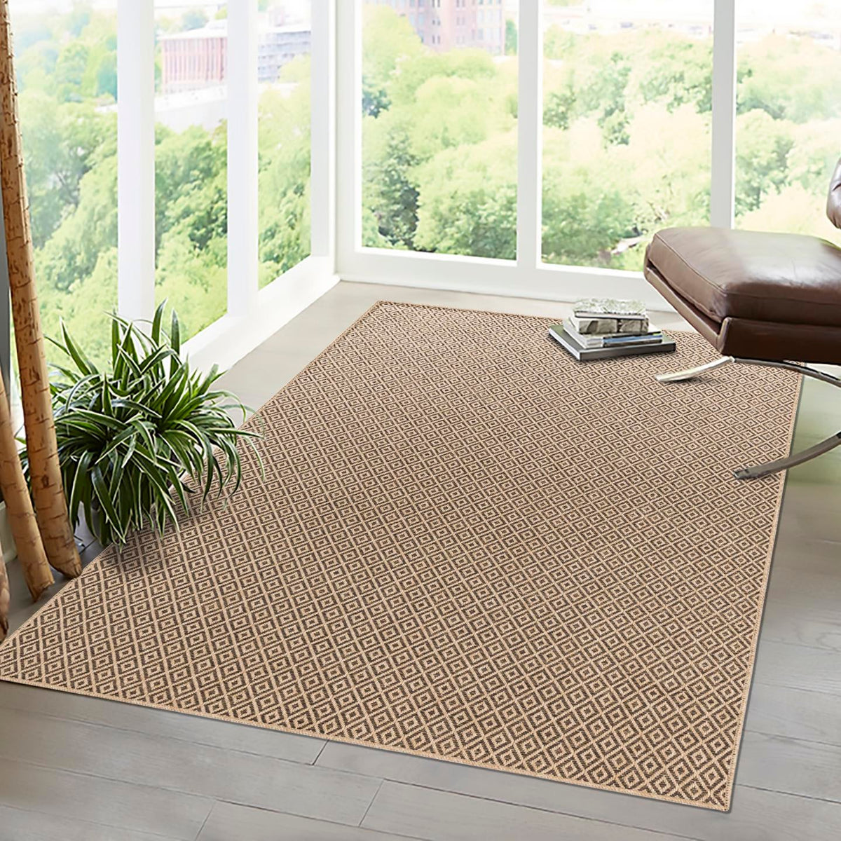 Sahara Sands Collection Area Rug -  Amarna Rectangle Natural and Brown  lifestyle 14