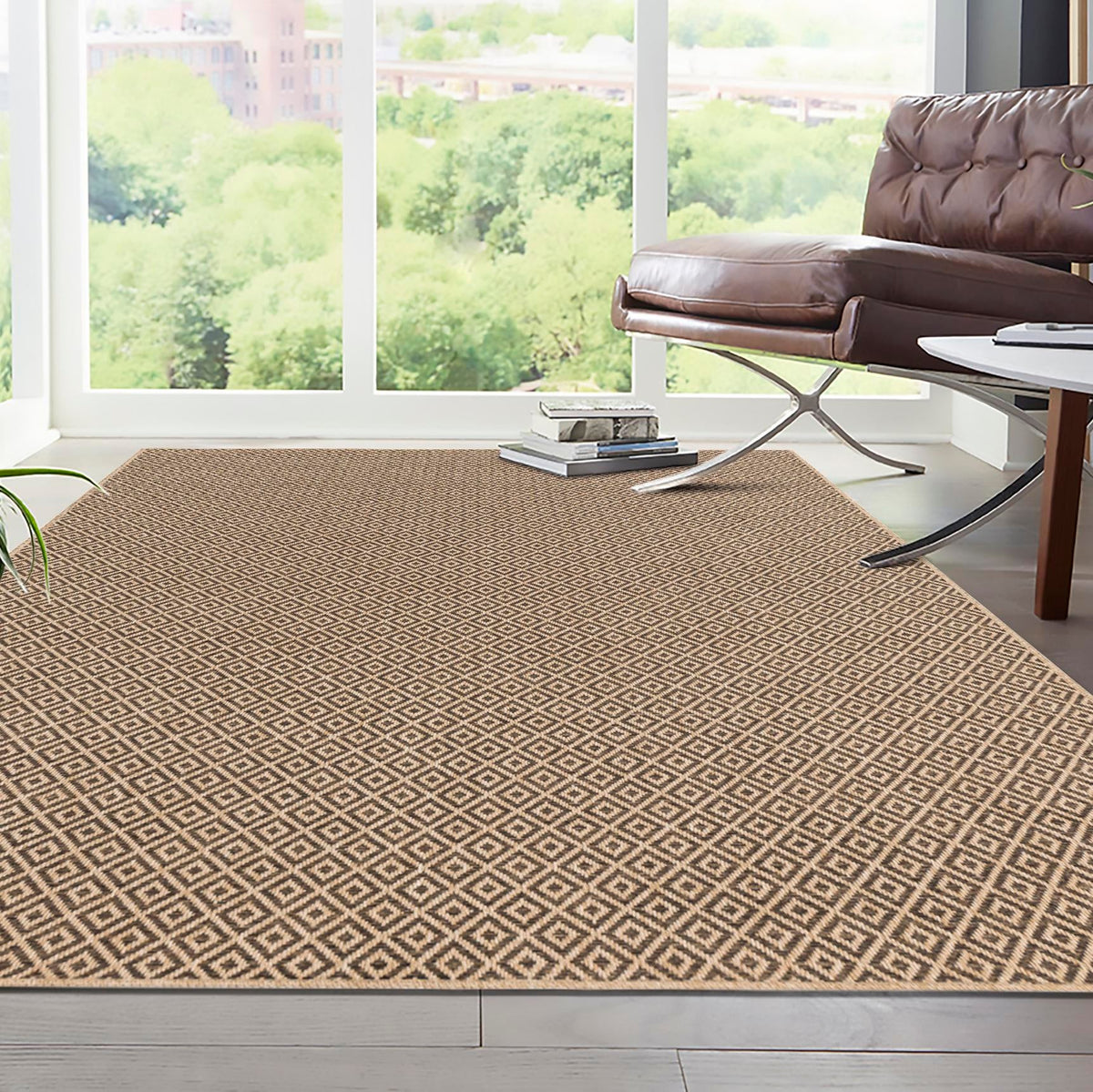 Sahara Sands Collection Area Rug -  Amarna Rectangle Natural and Brown  lifestyle 15