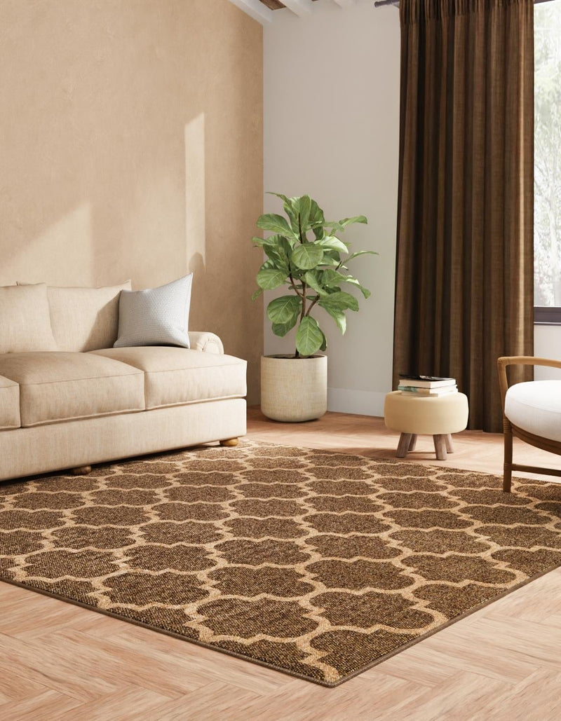 Sahara Sands Collection Area Rug -  Dahshur Square Brown  lifestyle 35