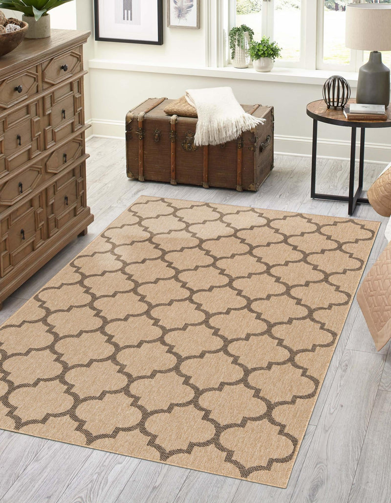 Sahara Sands Collection Area Rug -  Dahshur Rectangle Natural  lifestyle 4