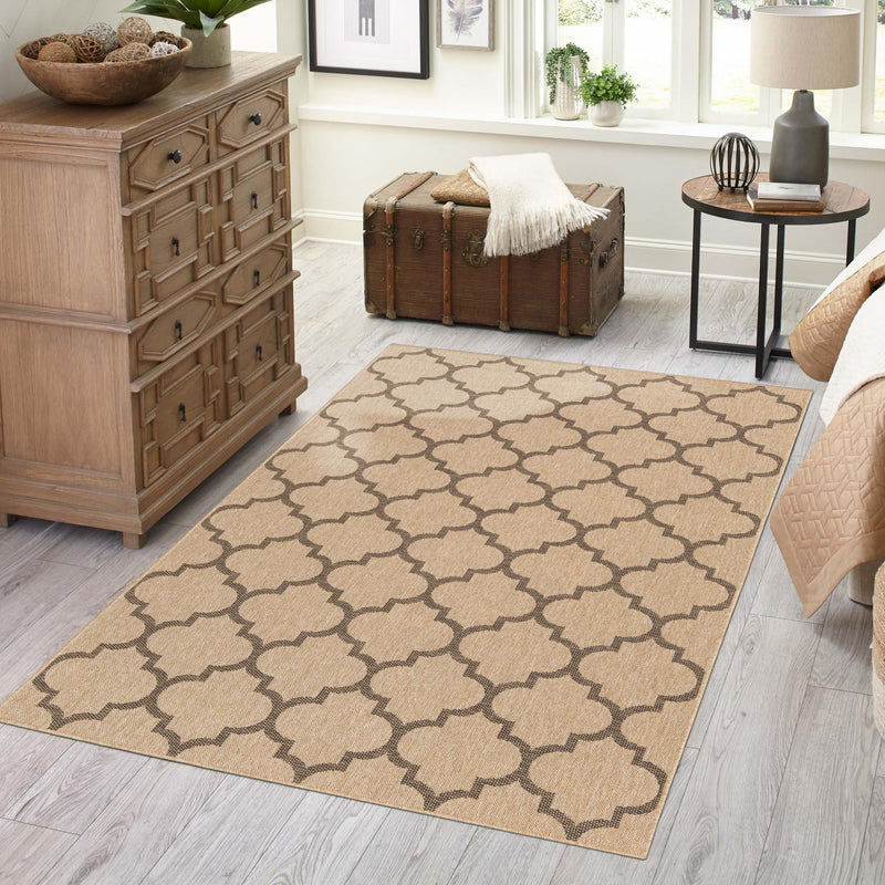 Sahara Sands Collection Area Rug -  Dahshur Rectangle Natural  lifestyle 28
