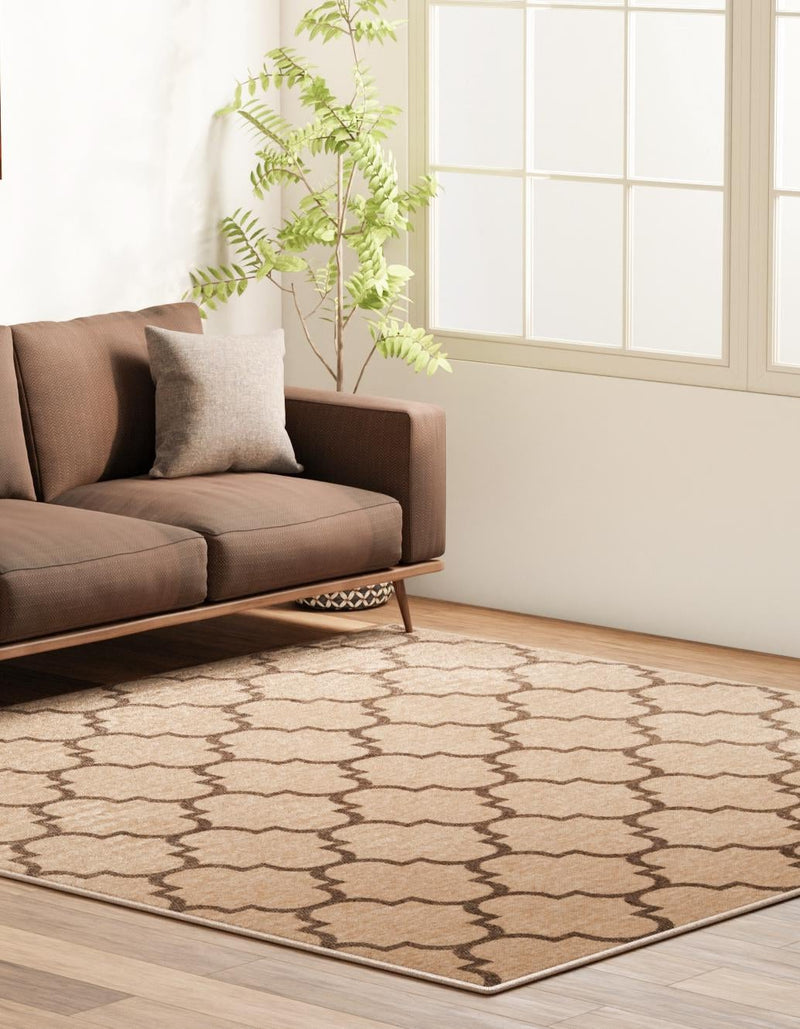 Sahara Sands Collection Area Rug -  Dahshur Square Natural  lifestyle 37