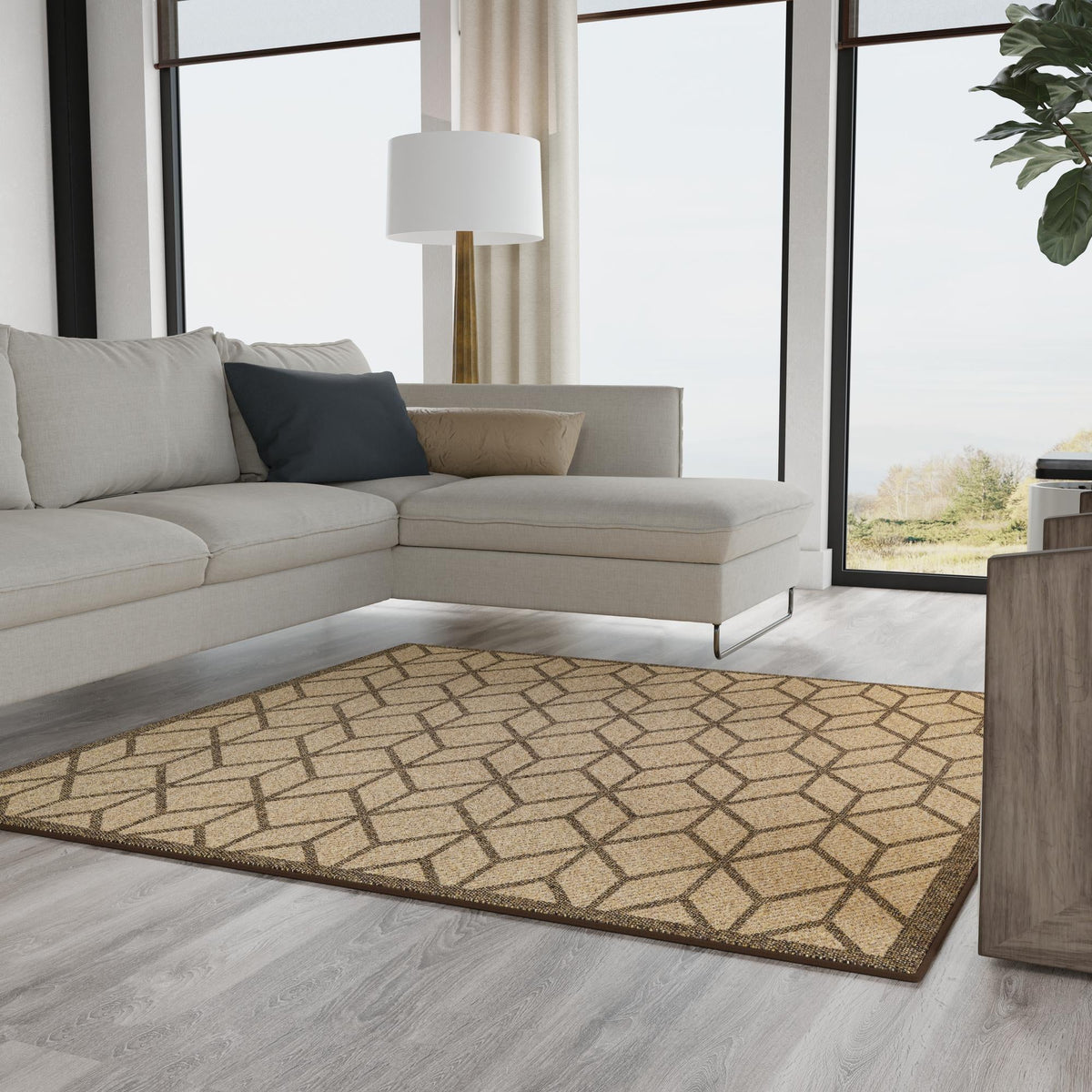 Sahara Sands Collection Area Rug -  Mut Square Natural  lifestyle 61