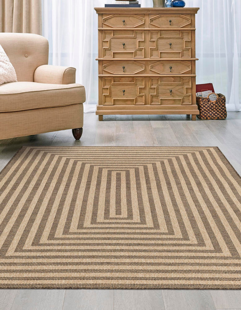 Sahara Sands Collection Area Rug -  Abydos Rectangle Natural and Brown  lifestyle 3