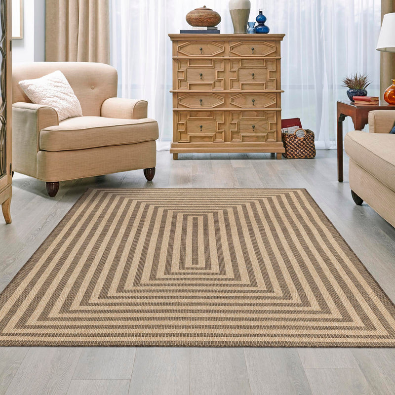 Sahara Sands Collection Area Rug -  Abydos Rectangle Natural and Brown  lifestyle 15