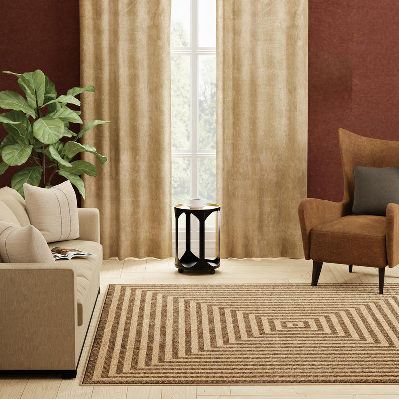 Sahara Sands Collection Area Rug -  Abydos Square Natural and Brown  lifestyle 46