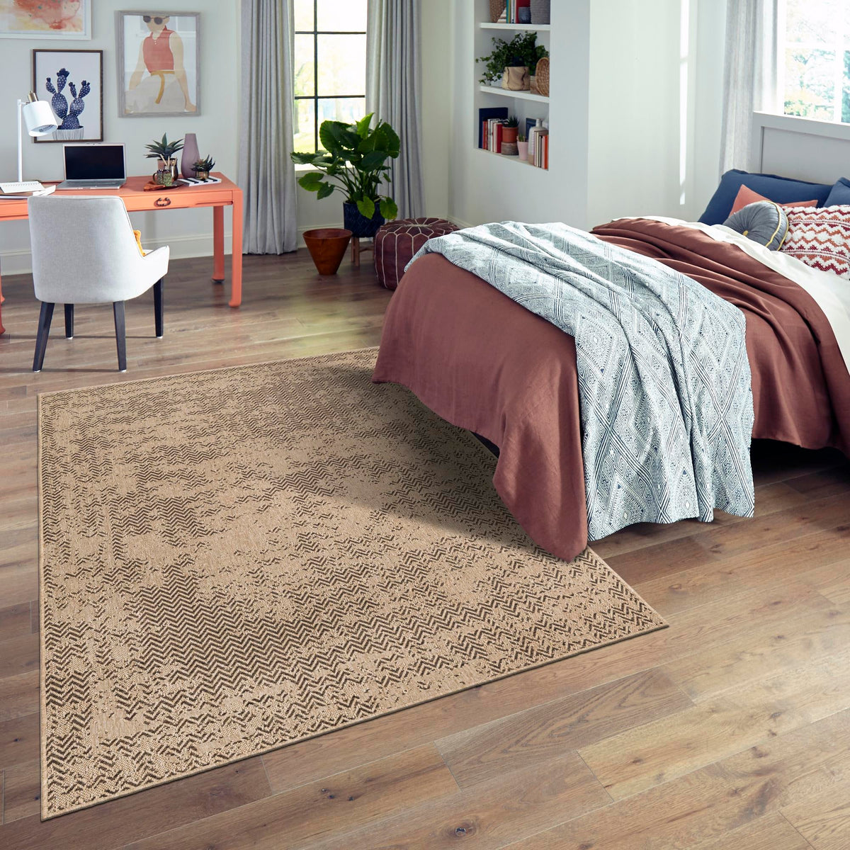 Sahara Sands Collection Area Rug -  Tanis Rectangle Natural  lifestyle 14