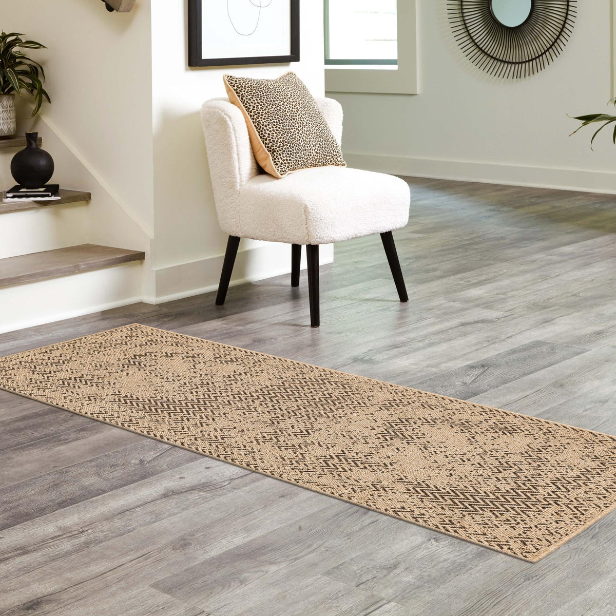 Sahara Sands Collection Area Rug -  Tanis Runner Natural  lifestyle 45
