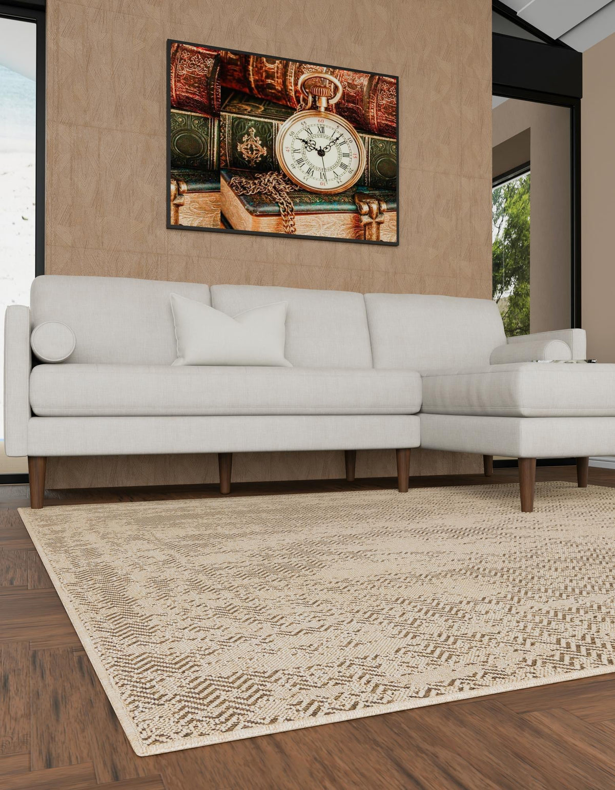 Sahara Sands Collection Area Rug -  Tanis Square Natural  lifestyle 22