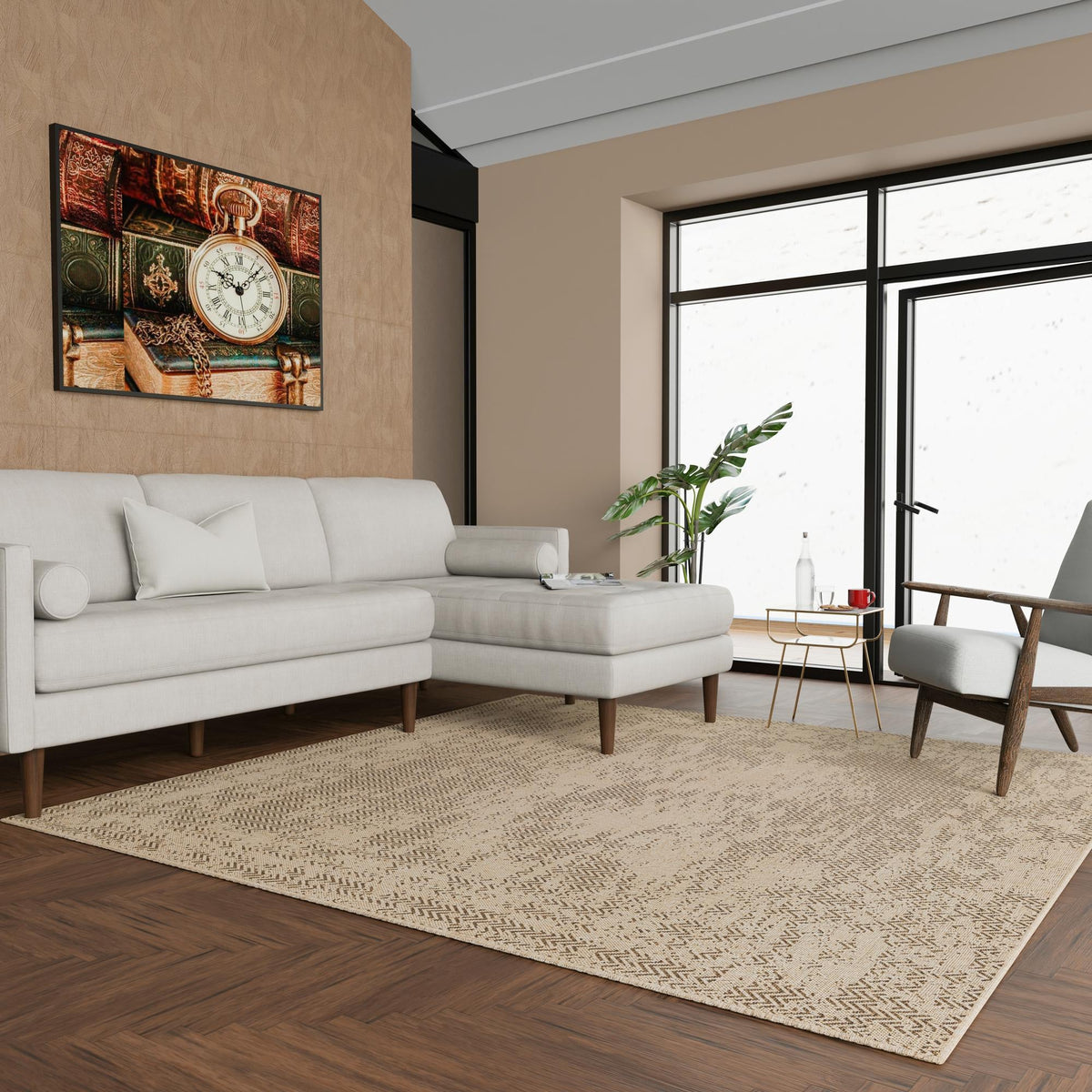 Sahara Sands Collection Area Rug -  Tanis Square Natural  lifestyle 44