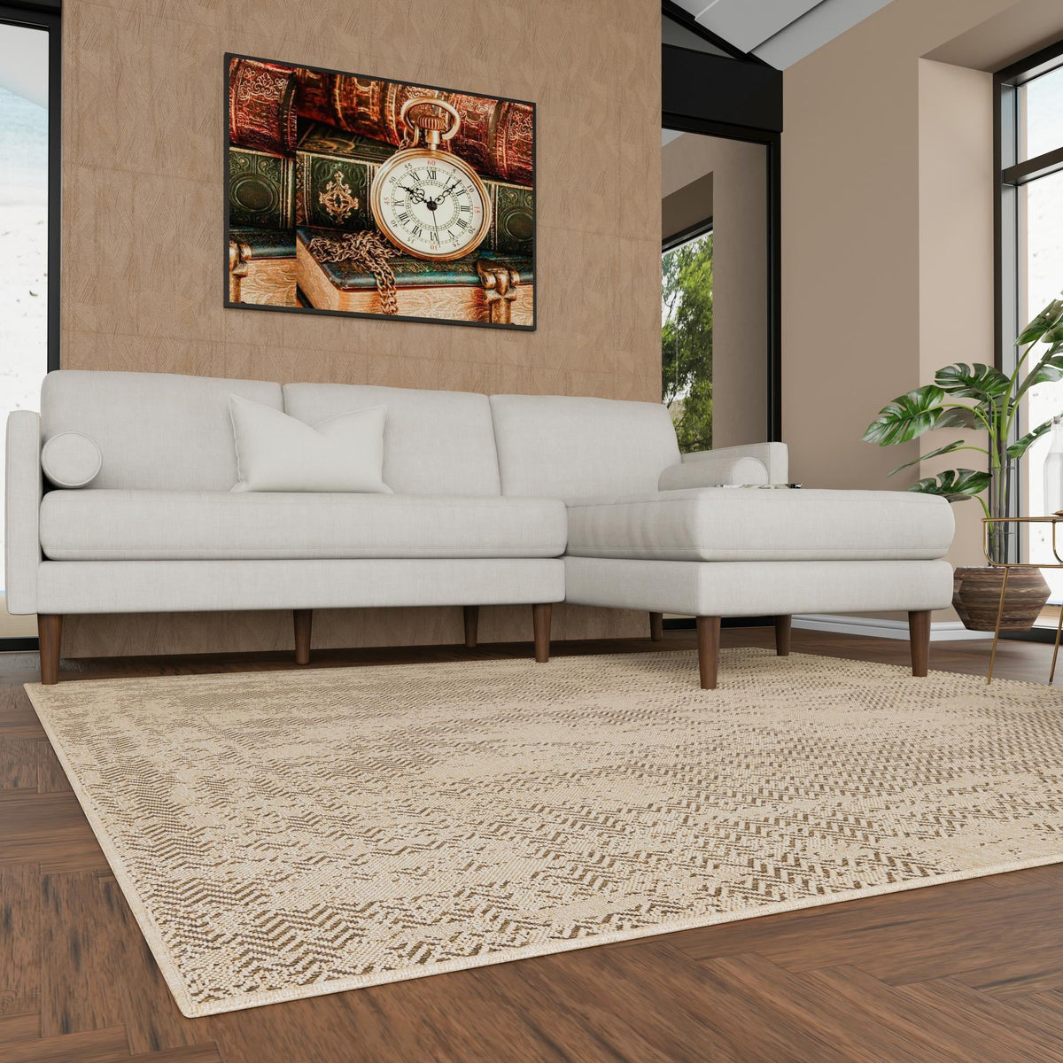 Sahara Sands Collection Area Rug -  Tanis Square Natural  lifestyle 47