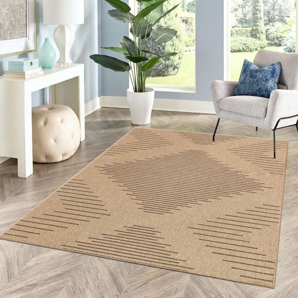 Sahara Sands Collection Area Rug -  Merimde Rectangle Natural  lifestyle 27