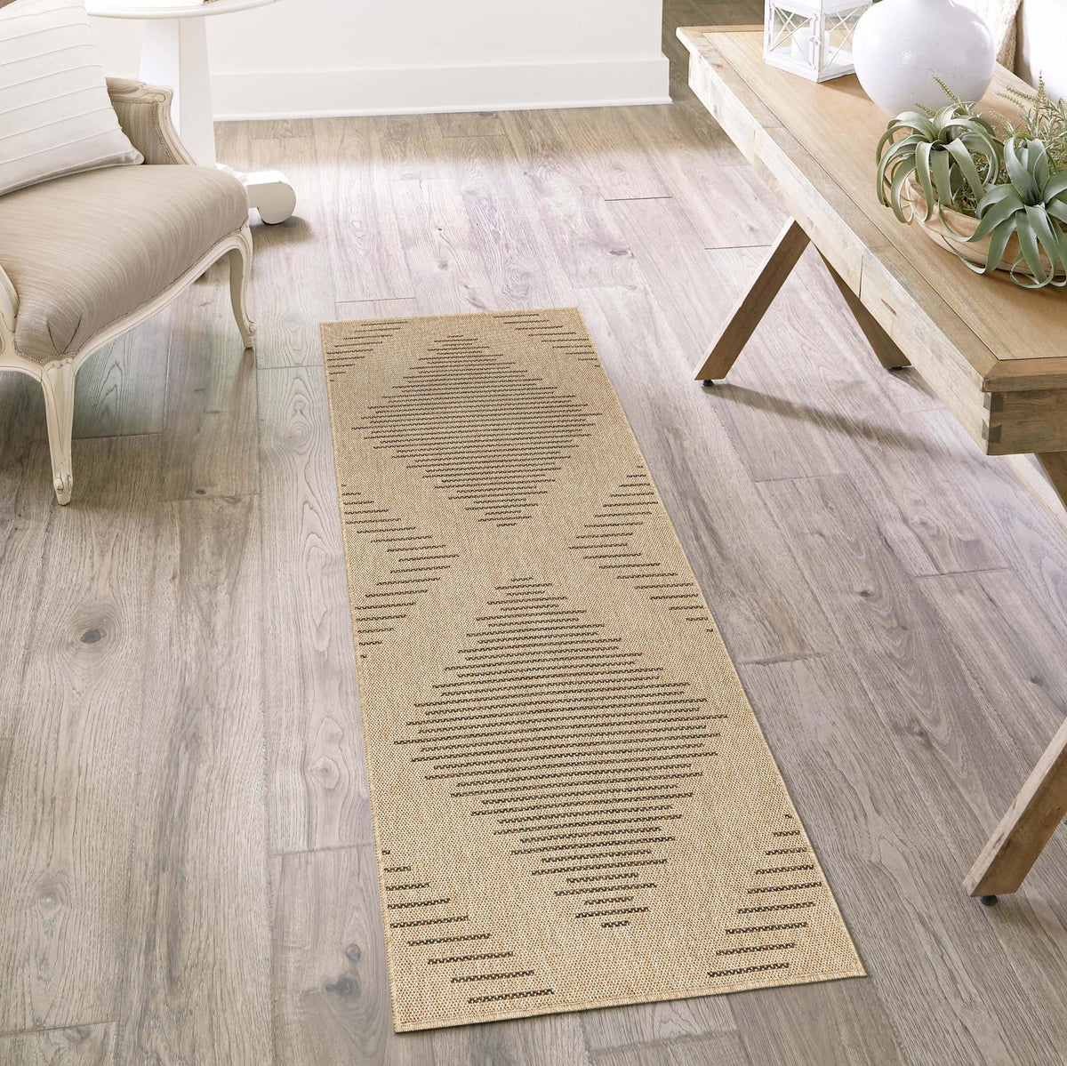 Sahara Sands Collection Area Rug -  Merimde Runner Natural  lifestyle 85