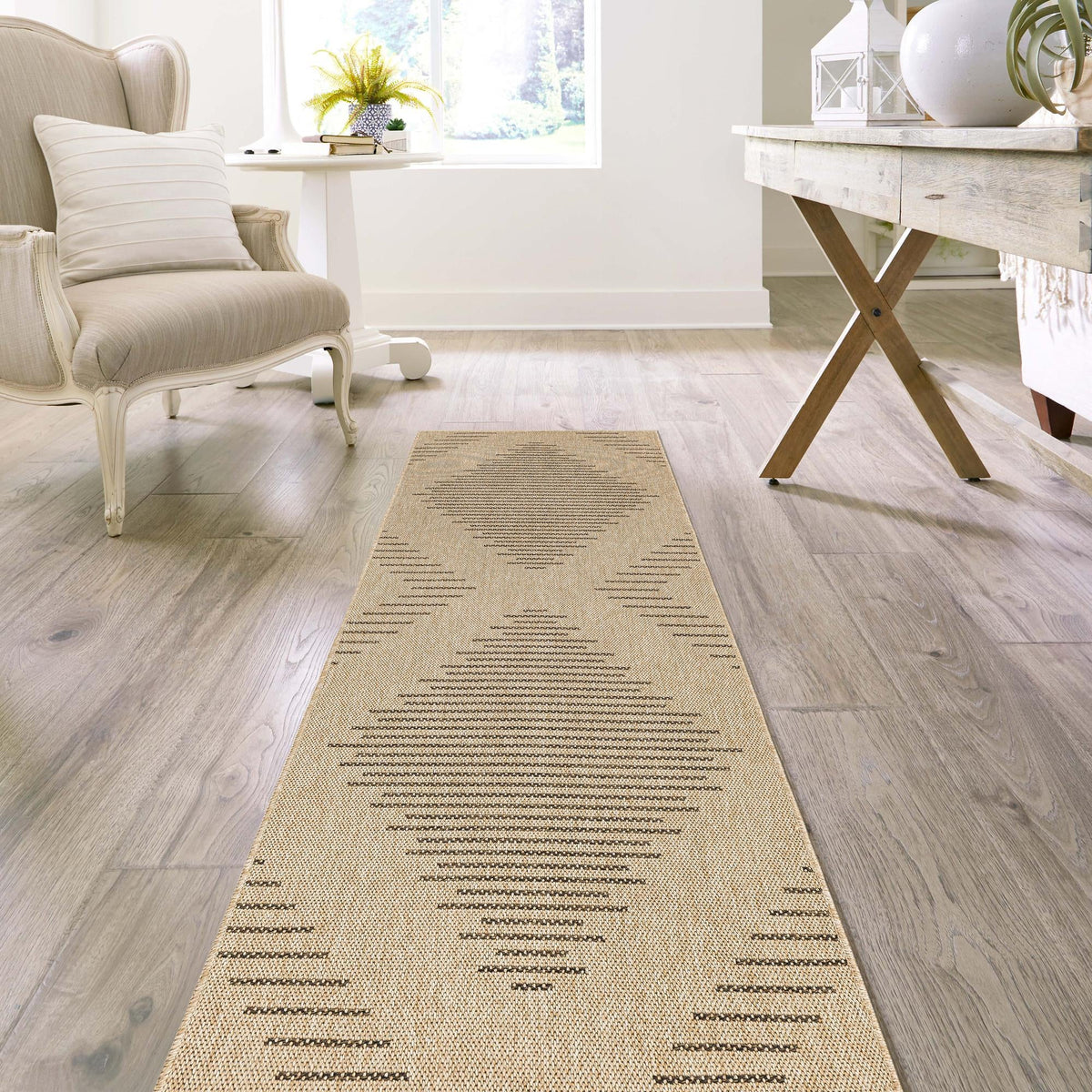 Sahara Sands Collection Area Rug -  Merimde Runner Natural  lifestyle 89