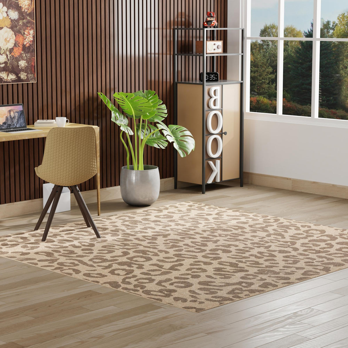 Sahara Sands Collection Area Rug -  Buto Square Natural  lifestyle 74