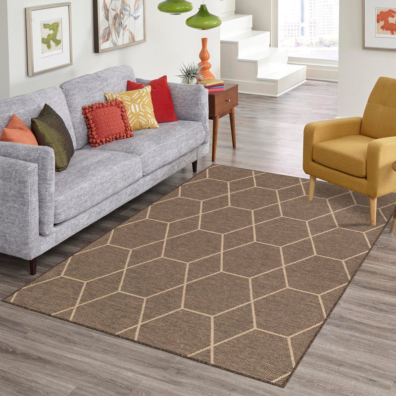 Sahara Sands Collection Area Rug -  Faiyum Rectangle Brown  lifestyle 28