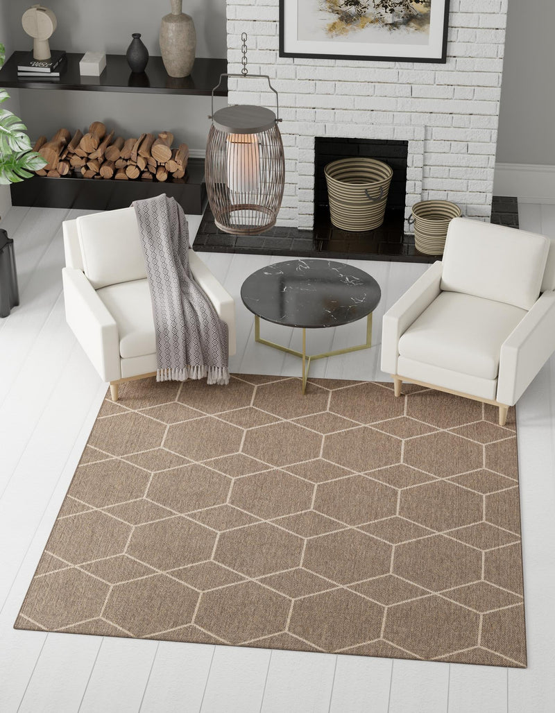 Sahara Sands Collection Area Rug -  Faiyum Square Brown  lifestyle 35