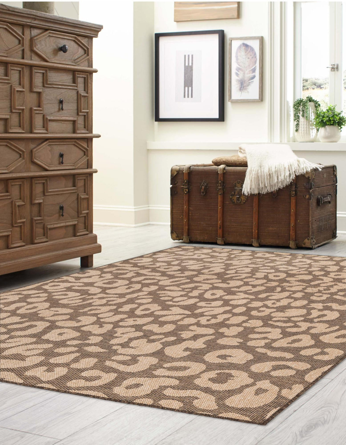Sahara Sands Collection Area Rug -  Buto Rectangle Brown  lifestyle 5