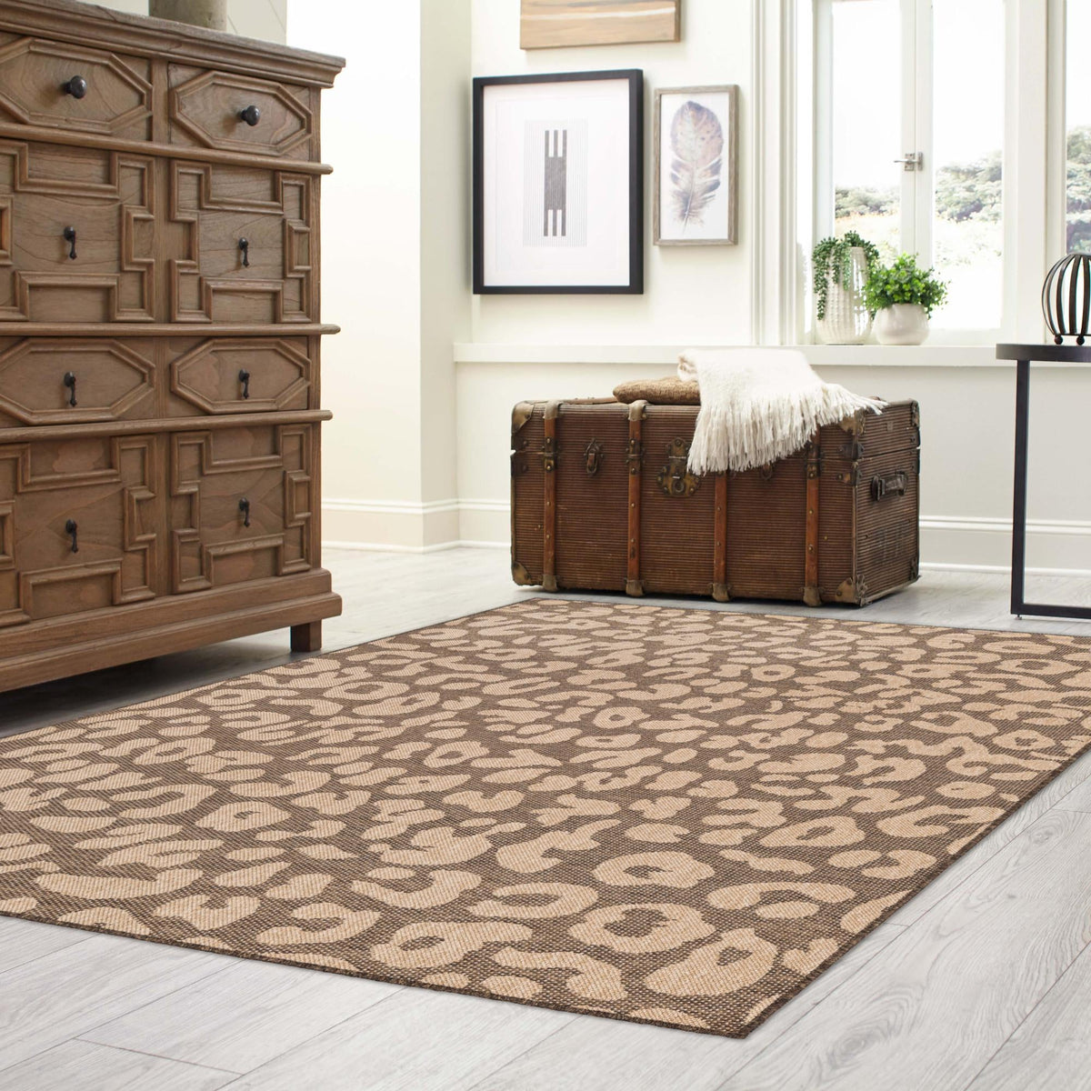 Sahara Sands Collection Area Rug -  Buto Rectangle Brown  lifestyle 29
