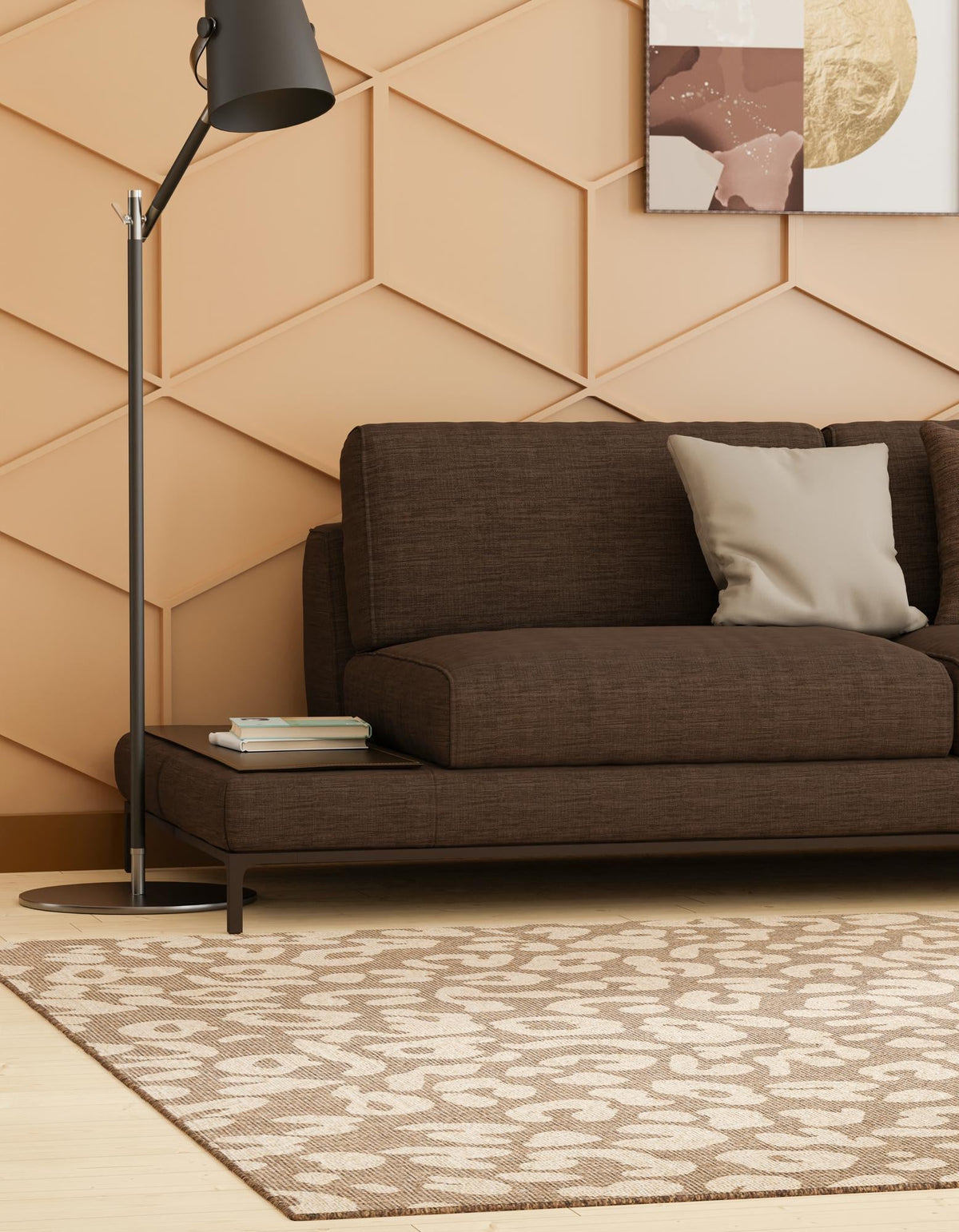Sahara Sands Collection Area Rug -  Buto Square Brown  lifestyle 40