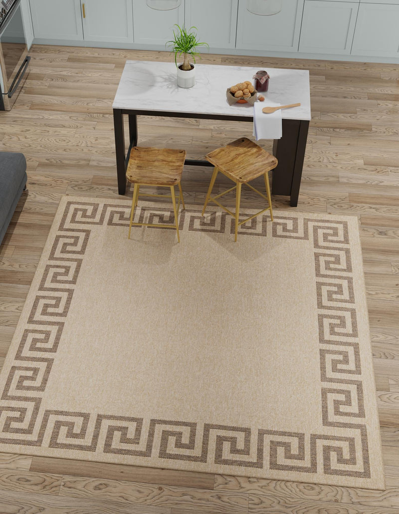 Sahara Sands Collection Area Rug -  Elephantine Square Natural  lifestyle 38