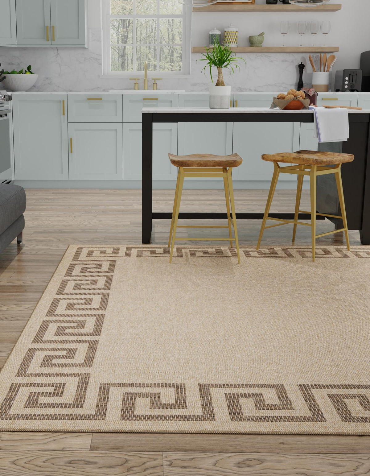 Sahara Sands Collection Area Rug -  Elephantine Square Natural  lifestyle 44
