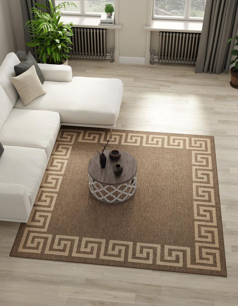 Sahara Sands Collection Area Rug -  Elephantine Square Brown  lifestyle 35