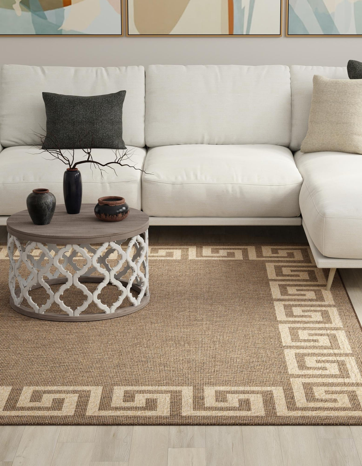 Sahara Sands Collection Area Rug -  Elephantine Square Brown  lifestyle 40