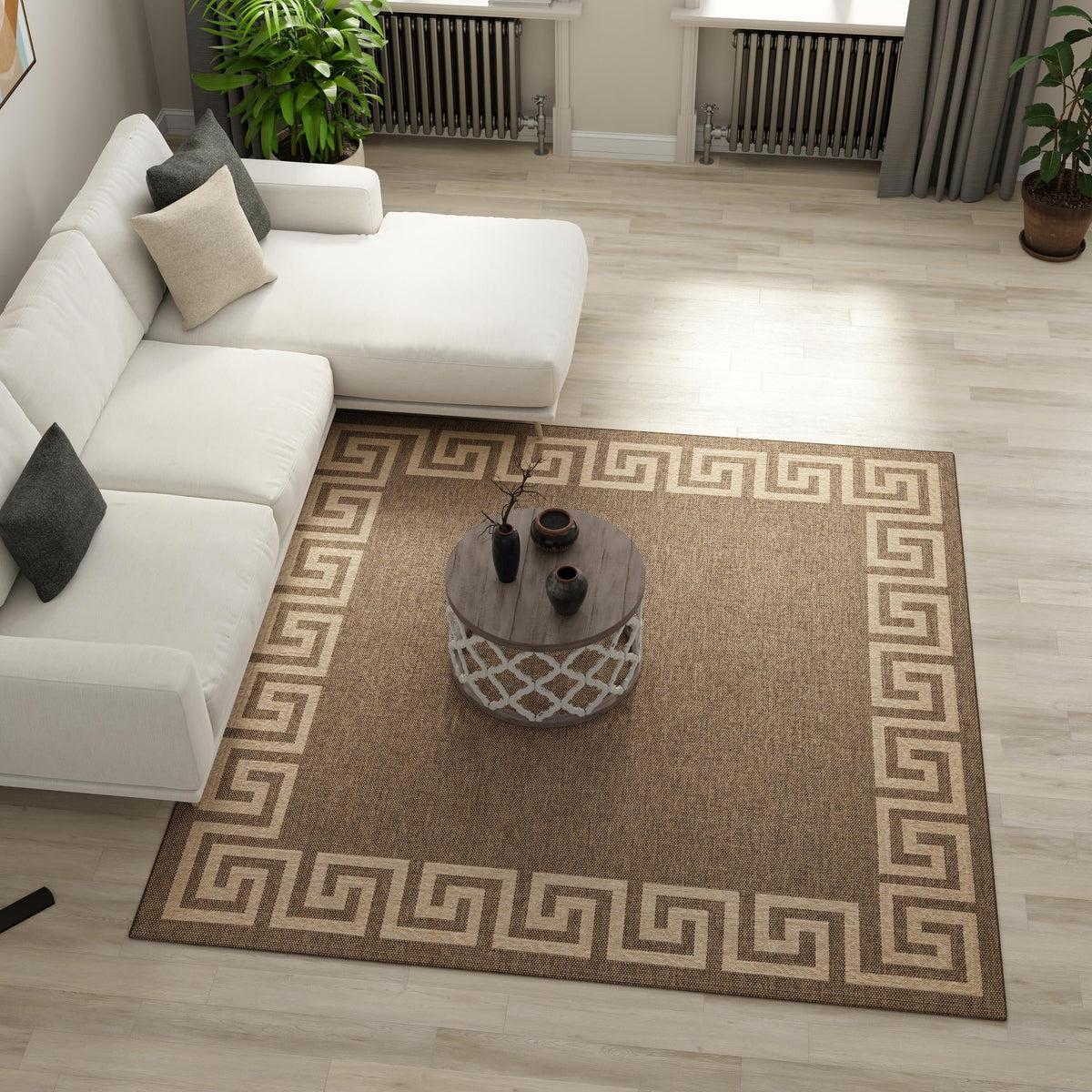 Sahara Sands Collection Area Rug -  Elephantine Square Brown  lifestyle 72