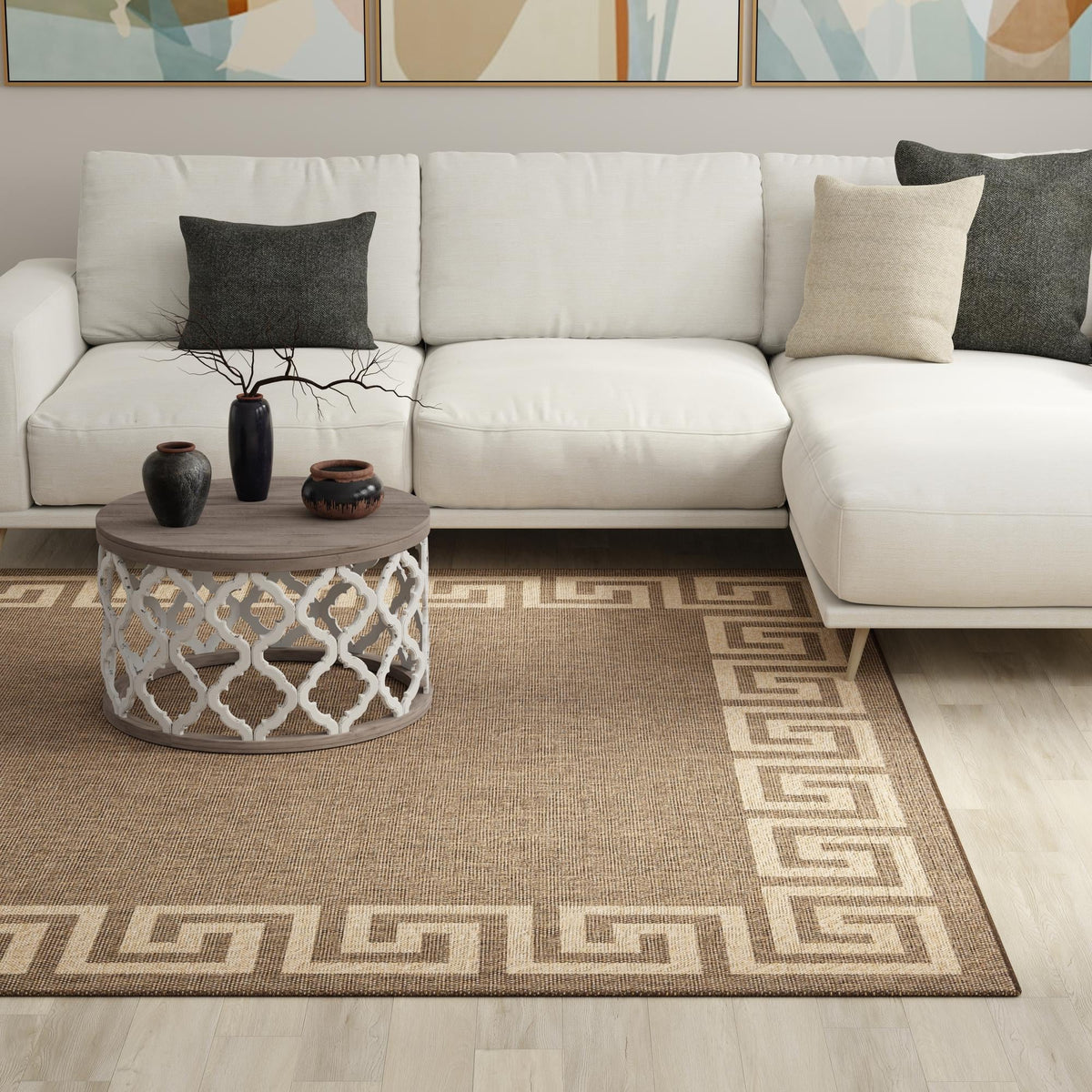Sahara Sands Collection Area Rug -  Elephantine Square Brown  lifestyle 77