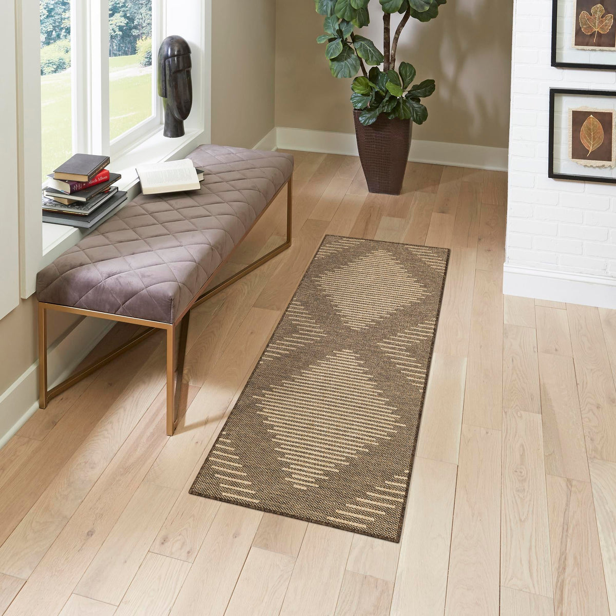 Sahara Sands Collection Area Rug -  Merimde Runner Brown  lifestyle 87