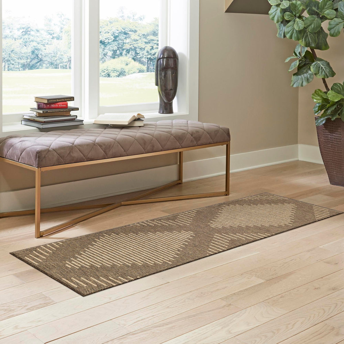 Sahara Sands Collection Area Rug -  Merimde Runner Brown  lifestyle 91