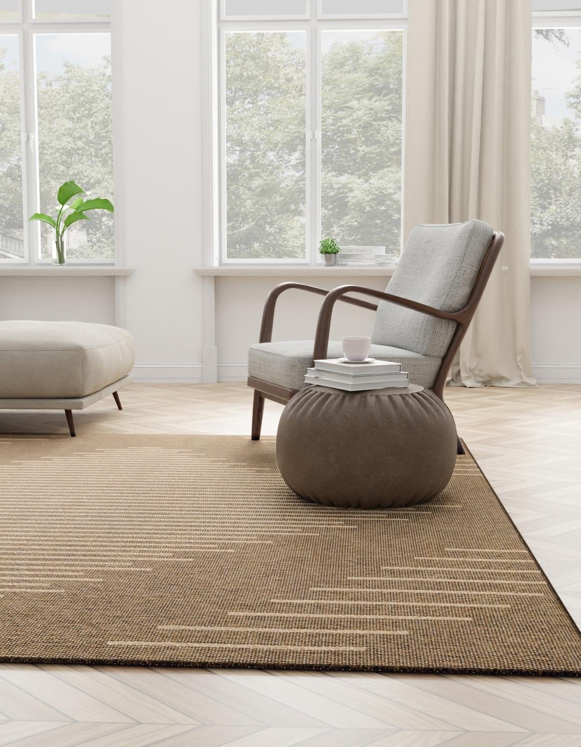 Sahara Sands Collection Area Rug -  Merimde Square Brown  lifestyle 44
