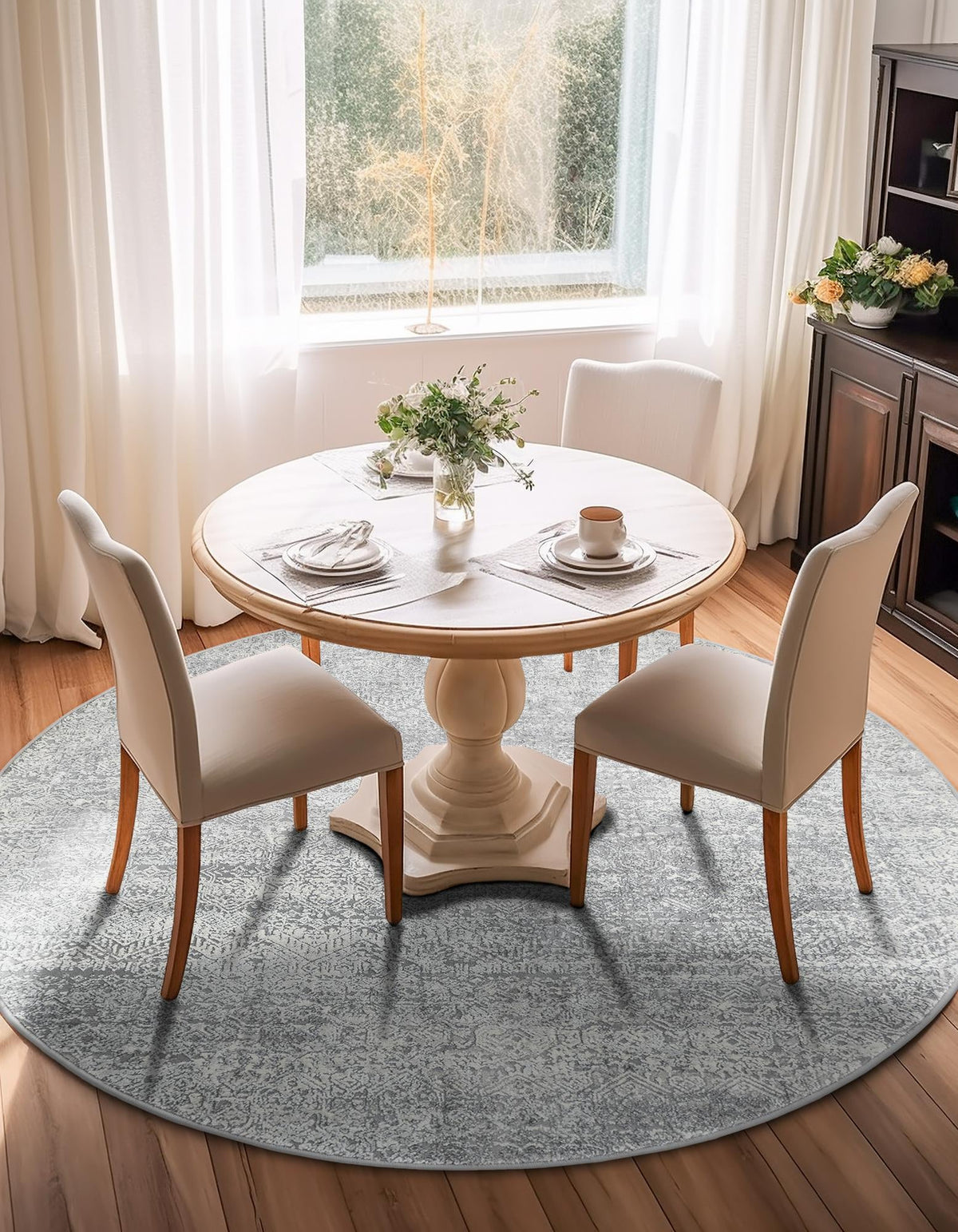 Bloomsbury Elegance Collection Area Rug -  Pimlico Round Gray  lifestyle 57