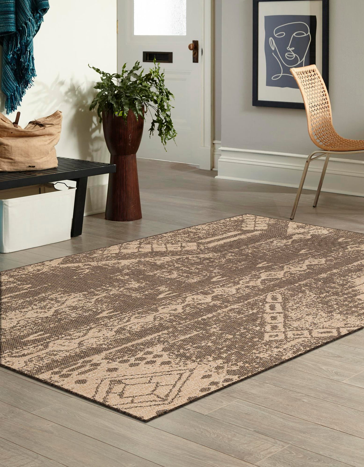 Sahara Sands Collection Area Rug -  Berenice Rectangle Natural and Brown  lifestyle 3