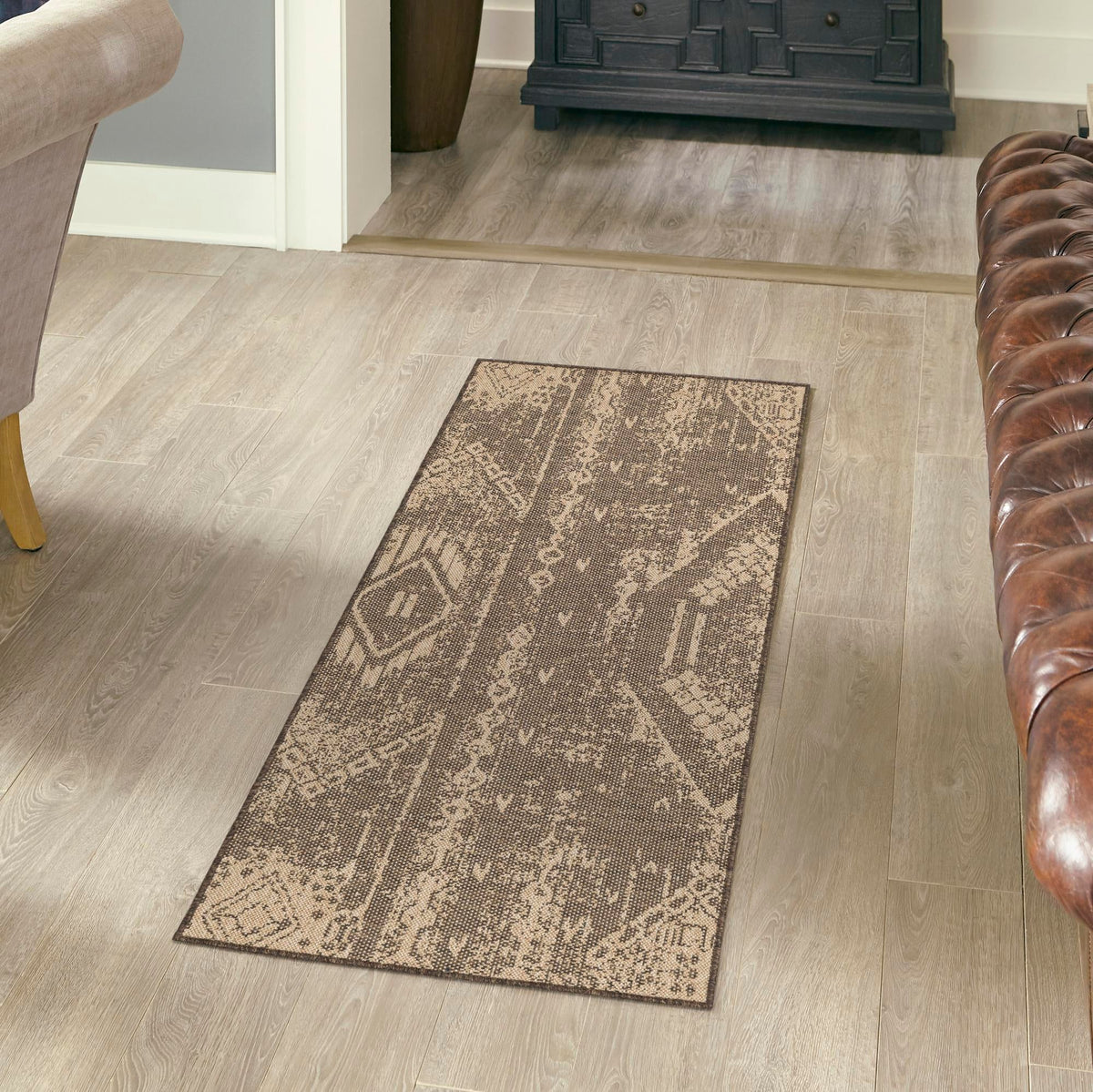 Sahara Sands Collection Area Rug -  Berenice Runner Natural and Brown  lifestyle 43