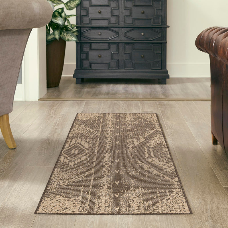Sahara Sands Collection Area Rug -  Berenice Runner Natural and Brown  lifestyle 45