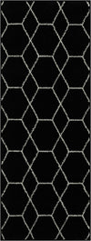 Trellis Mosaic Collection Area Rug - Arborville (Black) Runner Black  lifestyle 22