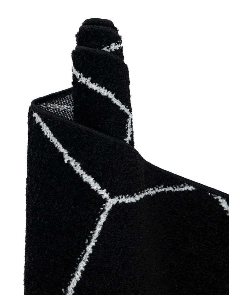 Lattice Garden Collection Area Rug - Arborville (Black) Square Black  lifestyle 10