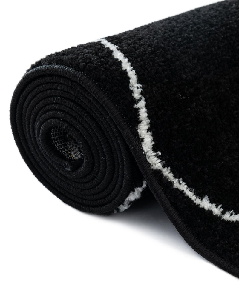 Lattice Garden Collection Area Rug - Arborville (Black) Square Black  lifestyle 11
