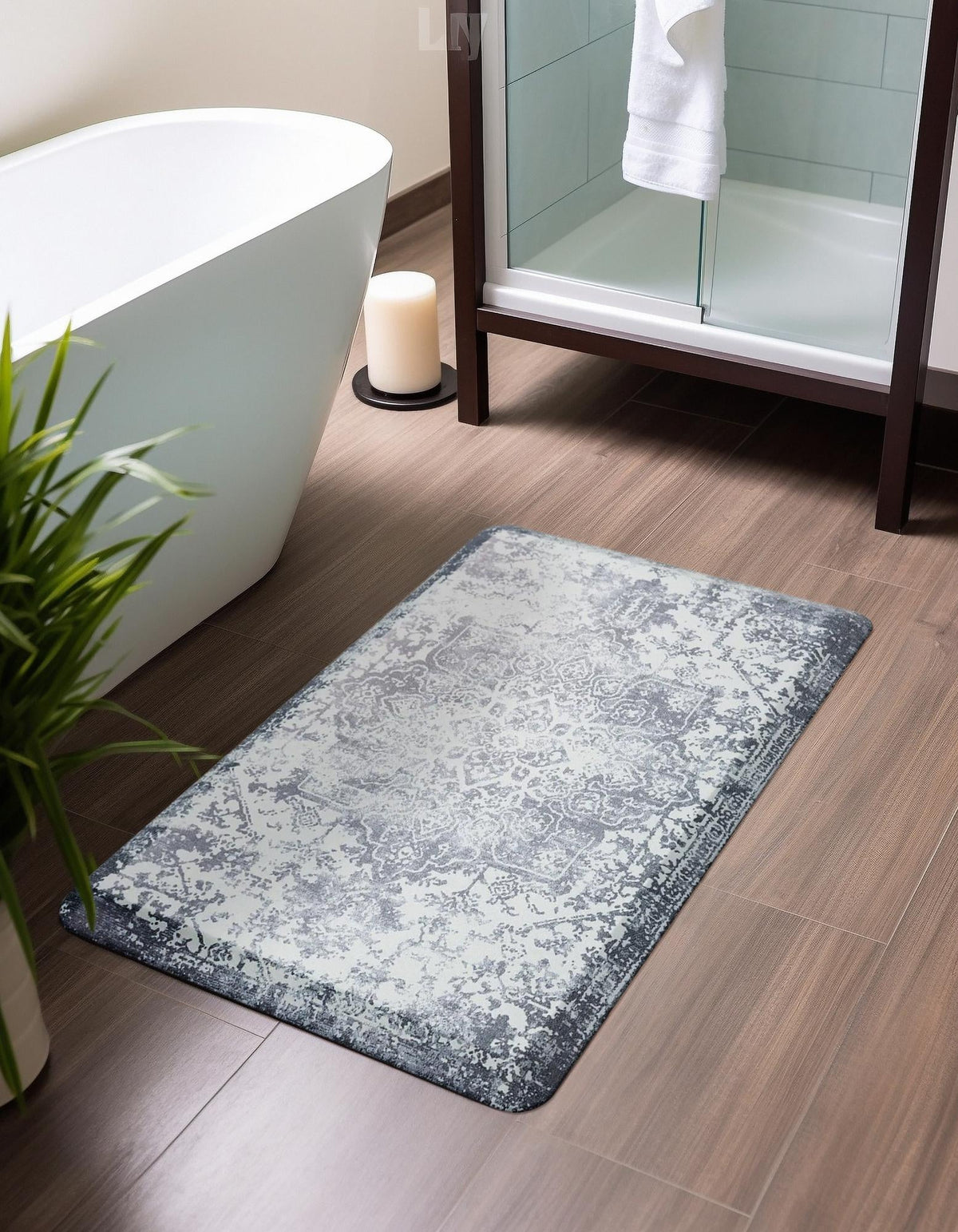 Cozy Haven Mat Collection Area Rug -  Zion Rectangle Gray  lifestyle 3