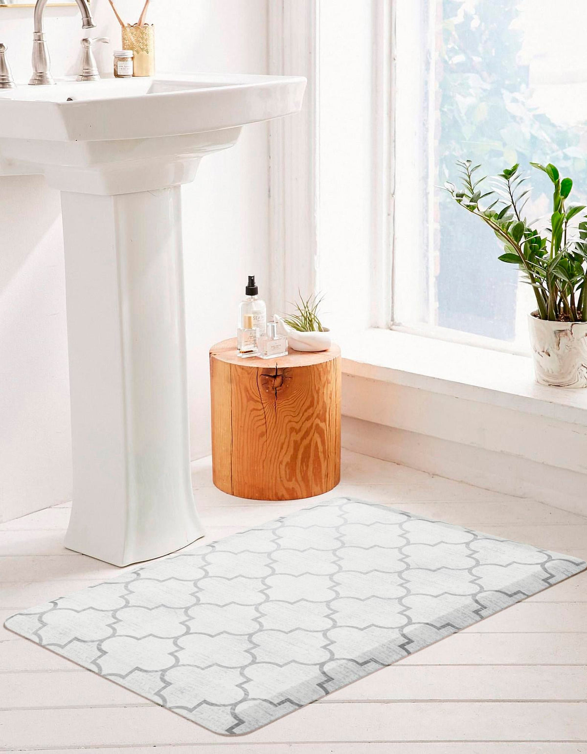 Cozy Mat Collection Area Rug -  Bliss Rectangle white Gray  lifestyle 17