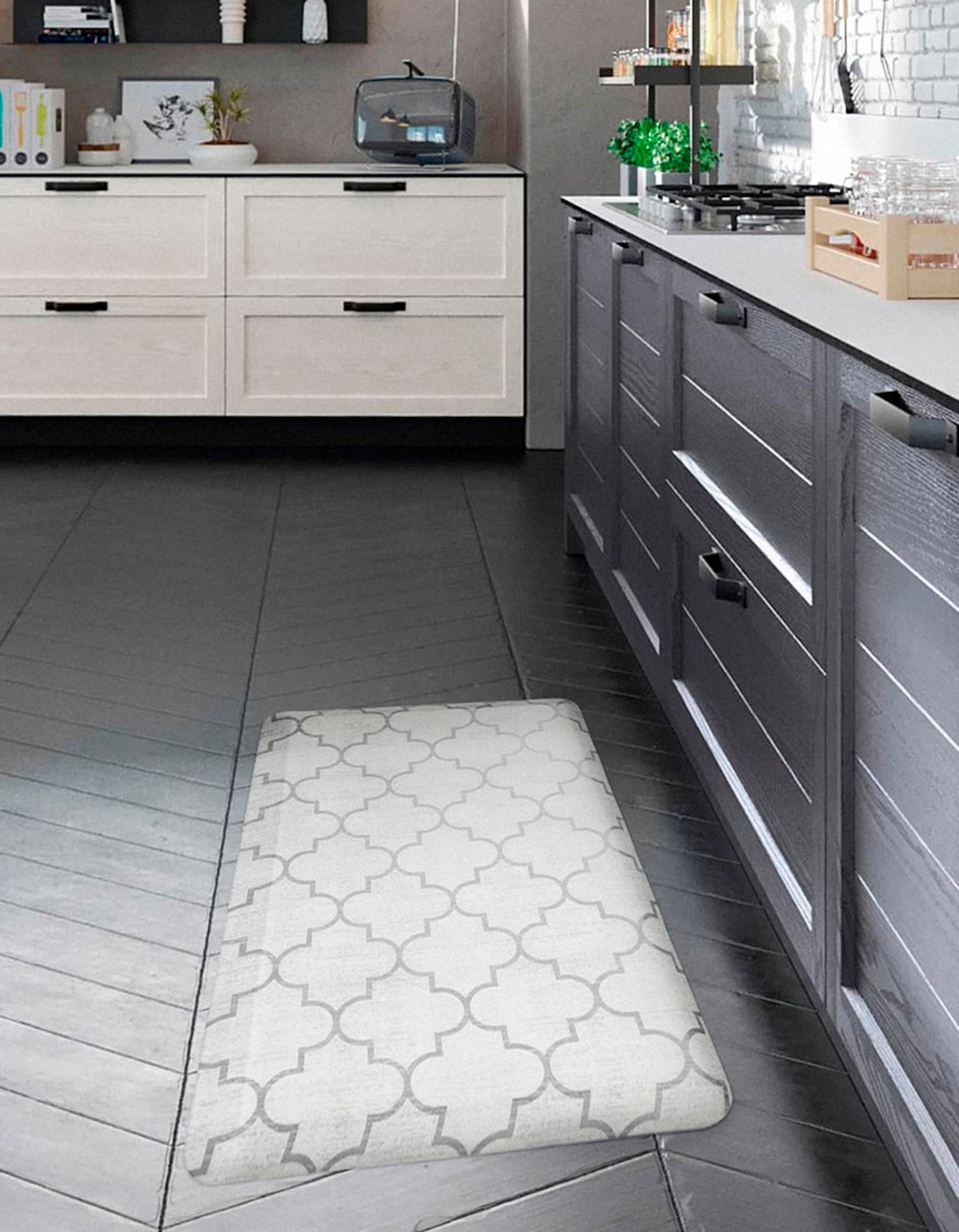 Cozy Mat Collection Area Rug -  Bliss Rectangle white Gray  lifestyle 44