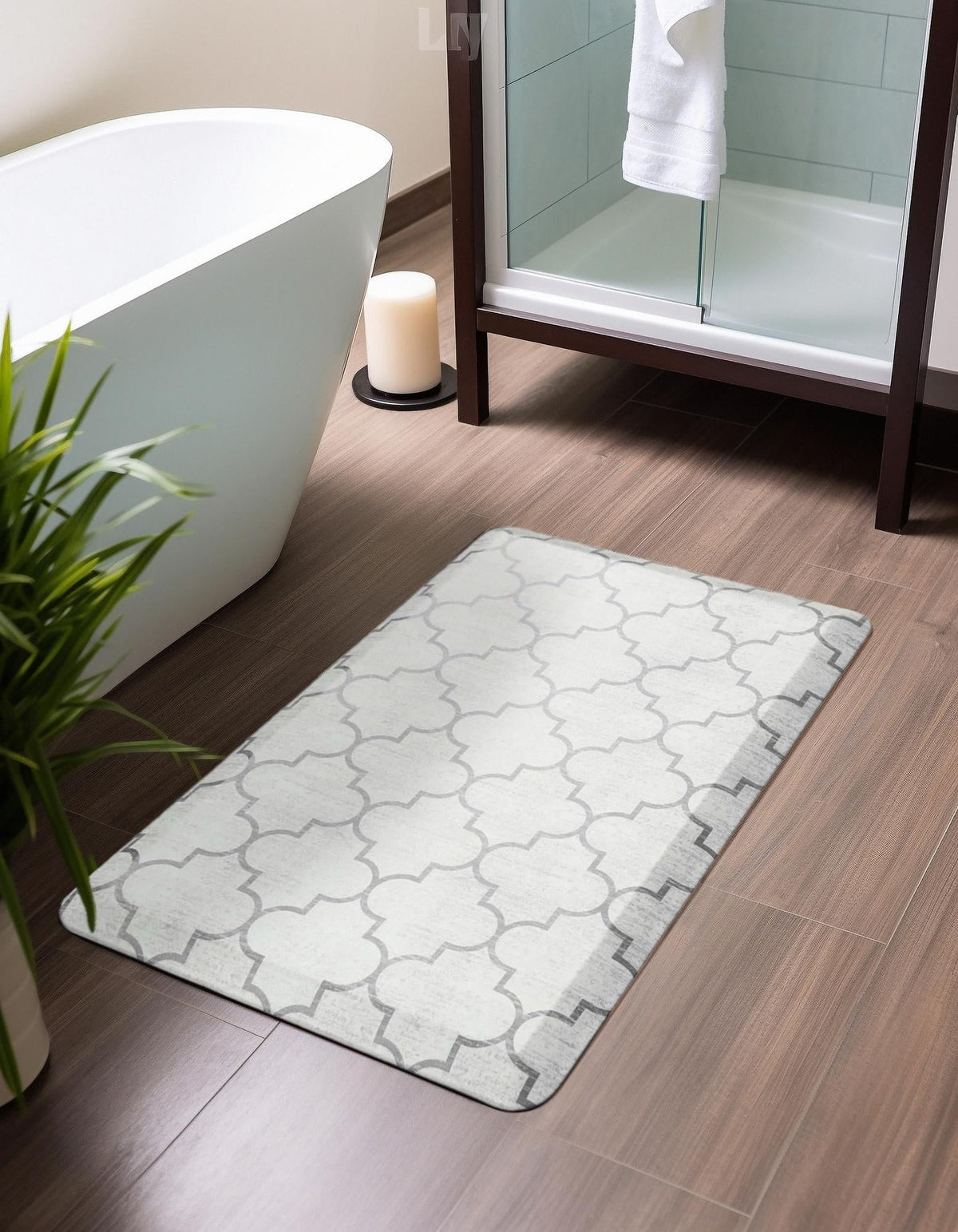 Cozy Mat Collection Area Rug -  Bliss Rectangle white Gray  lifestyle 46