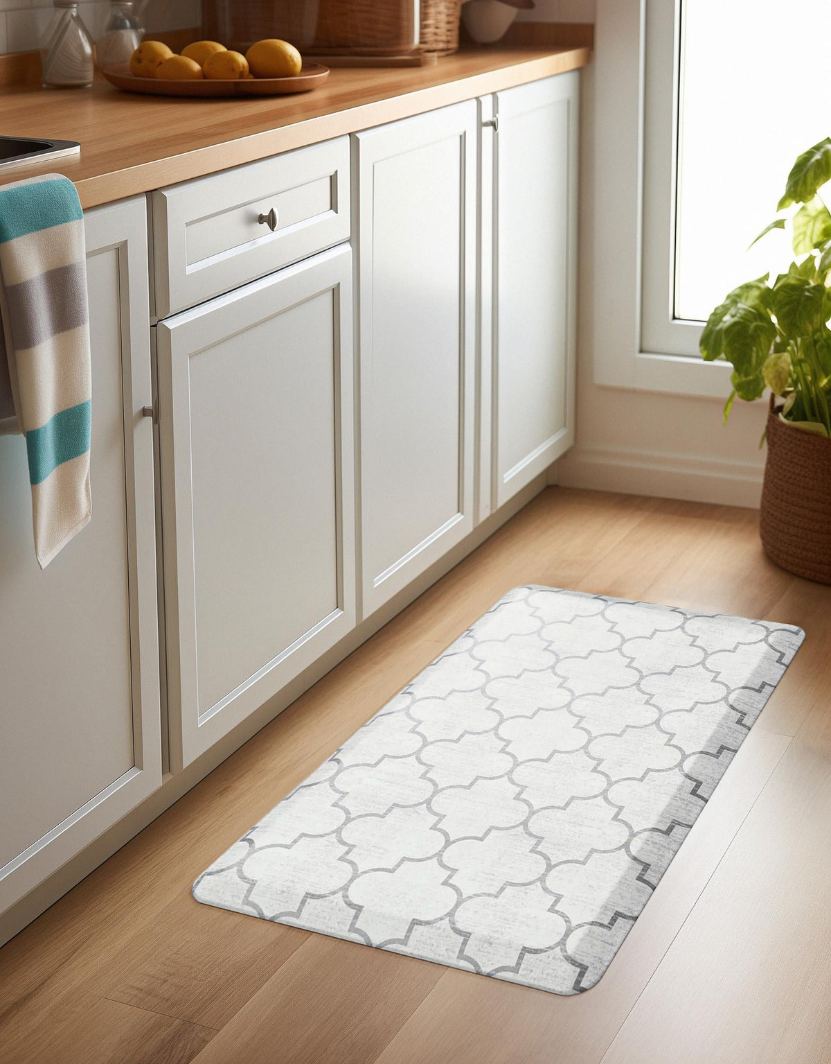 Cozy Mat Collection Area Rug -  Bliss Rectangle white Gray  lifestyle 48